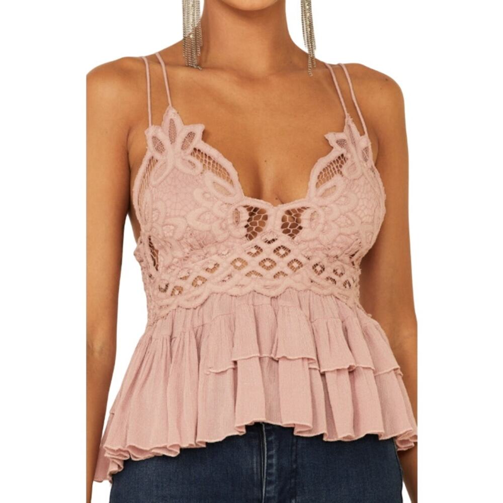 Free People Pink Adella Camisole Top Size Small